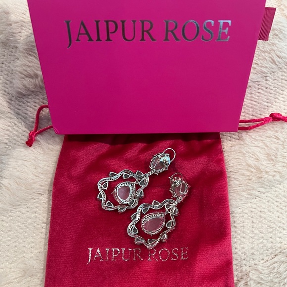 Jaipur Rose Handmade Statement Earrings - Picture 3 of 8